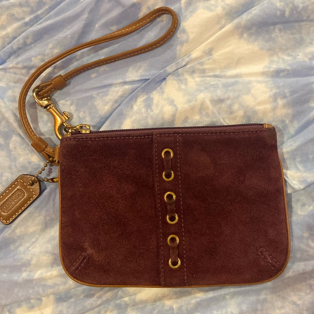 Coach suede wristlet